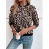 imageSweatyRocks Womens Leopard Print Jacket Zip Up Long Sleeve Bomber Jackets OutwearMulticolor