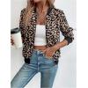 imageSweatyRocks Womens Leopard Print Jacket Zip Up Long Sleeve Bomber Jackets OutwearMulticolor