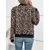 imageSweatyRocks Womens Leopard Print Jacket Zip Up Long Sleeve Bomber Jackets OutwearMulticolor