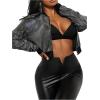 imageSweatyRocks Womens Long Sleeve Sequin Zip Up Bomber Jacket Party Sparkly Crop JacketsBlack