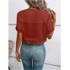 imageSweatyRocks Womens Shrug Open Front Mesh Lightweight Outwear Cropped Bolero Short Sleeve Sheer CardiganRed
