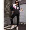 imageSweatyRocks Womens Zip Up Color Block Lightweight Jacket Patchwork Sport Windbreaker Jacket Coat OuterwearBlack Cream