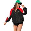 imageSweatyRocks Womens Zip Up Color Block Lightweight Jacket Patchwork Sport Windbreaker Jacket Coat OuterwearBlack Red White
