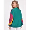 imageSweatyRocks Womens Zip Up Color Block Lightweight Jacket Patchwork Sport Windbreaker Jacket Coat OuterwearBlue Hot Pink