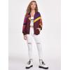 imageSweatyRocks Womens Zip Up Color Block Lightweight Jacket Patchwork Sport Windbreaker Jacket Coat OuterwearBurgundy Hot Pink