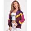 imageSweatyRocks Womens Zip Up Color Block Lightweight Jacket Patchwork Sport Windbreaker Jacket Coat OuterwearBurgundy Hot Pink