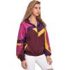imageSweatyRocks Womens Zip Up Color Block Lightweight Jacket Patchwork Sport Windbreaker Jacket Coat OuterwearBurgundy Hot Pink