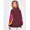 imageSweatyRocks Womens Zip Up Color Block Lightweight Jacket Patchwork Sport Windbreaker Jacket Coat OuterwearBurgundy Hot Pink