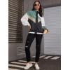 imageSweatyRocks Womens Zip Up Color Block Lightweight Jacket Patchwork Sport Windbreaker Jacket Coat OuterwearCream Blue Beige