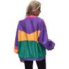 imageSweatyRocks Womens Zip Up Color Block Lightweight Jacket Patchwork Sport Windbreaker Jacket Coat OuterwearDark Green