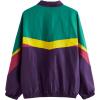 imageSweatyRocks Womens Zip Up Color Block Lightweight Jacket Patchwork Sport Windbreaker Jacket Coat OuterwearGreen Purple