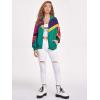 imageSweatyRocks Womens Zip Up Color Block Lightweight Jacket Patchwork Sport Windbreaker Jacket Coat OuterwearGreen and Pink