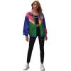 imageSweatyRocks Womens Zip Up Color Block Lightweight Jacket Patchwork Sport Windbreaker Jacket Coat OuterwearMulticolored