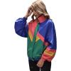 imageSweatyRocks Womens Zip Up Color Block Lightweight Jacket Patchwork Sport Windbreaker Jacket Coat OuterwearOlive Green