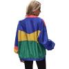 imageSweatyRocks Womens Zip Up Color Block Lightweight Jacket Patchwork Sport Windbreaker Jacket Coat OuterwearOlive Green