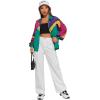 imageSweatyRocks Womens Zip Up Color Block Lightweight Jacket Patchwork Sport Windbreaker Jacket Coat OuterwearPink Green
