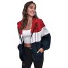 imageSweatyRocks Womens Zip Up Color Block Lightweight Jacket Patchwork Sport Windbreaker Jacket Coat OuterwearRed and White