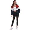 imageSweatyRocks Womens Zip Up Color Block Lightweight Jacket Patchwork Sport Windbreaker Jacket Coat OuterwearRed and White