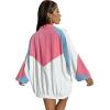 imageSweatyRocks Womens Zip Up Color Block Lightweight Jacket Patchwork Sport Windbreaker Jacket Coat OuterwearWhite Blue Pink