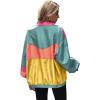 imageSweatyRocks Womens Zip Up Color Block Lightweight Jacket Patchwork Sport Windbreaker Jacket Coat OuterwearYellow