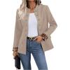 imageSweatyRocks Womens Casual Blazers Button Open Front Lightweight Work Office Suit Jackets BlazerKhaki