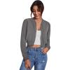 imageSweatyRocks Womens Casual Long Sleeve Solid Zip Up Coat Crop Bomber JacketGrey