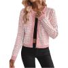 imageSweatyRocks Womens Elegant Button Down Soft Knit Cardigan Cropped Sweaters Jacket with PocketsPink