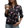 imageSweatyRocks Womens Leopard Print Jacket Zip Up Long Sleeve Bomber Jackets OutwearFloral Multicolor