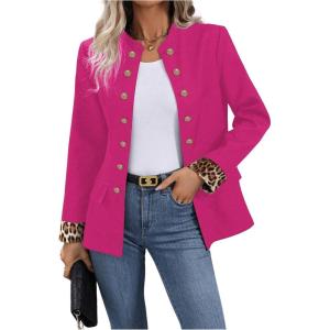 imageSweatyRocks Womens Casual Blazers Button Open Front Lightweight Work Office Suit Jackets BlazerHot Pink