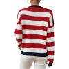imageSweatyRocks Womens American Flag Sweater USA Star Striped Knit Sweater Crew Neck Pullover Long Sleeve TopMulticolored