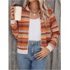 imageSweatyRocks Womens Boho Geo Print Bomber Jackets Zip Up Collar Long Sleeve Outerwear CoatsMulticolor