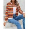 imageSweatyRocks Womens Boho Geo Print Bomber Jackets Zip Up Collar Long Sleeve Outerwear CoatsMulticolor