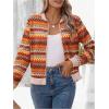 imageSweatyRocks Womens Boho Geo Print Bomber Jackets Zip Up Collar Long Sleeve Outerwear CoatsMulticolor