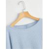 imageSweatyRocks Womens Casual Crewneck Raglan Long Sleeve Ribbed Knit Crop Top Cropped SweaterBlue