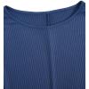 imageSweatyRocks Womens Casual Crewneck Raglan Long Sleeve Ribbed Knit Crop Top Cropped SweaterDark Blue