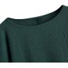 imageSweatyRocks Womens Casual Crewneck Raglan Long Sleeve Ribbed Knit Crop Top Cropped SweaterDeep Green