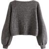 imageSweatyRocks Womens Casual Crewneck Raglan Long Sleeve Ribbed Knit Crop Top Cropped SweaterGrey