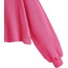 imageSweatyRocks Womens Casual Crewneck Raglan Long Sleeve Ribbed Knit Crop Top Cropped SweaterHot Pink