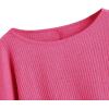 imageSweatyRocks Womens Casual Crewneck Raglan Long Sleeve Ribbed Knit Crop Top Cropped SweaterHot Pink