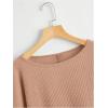 imageSweatyRocks Womens Casual Crewneck Raglan Long Sleeve Ribbed Knit Crop Top Cropped SweaterKhaki