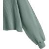imageSweatyRocks Womens Casual Crewneck Raglan Long Sleeve Ribbed Knit Crop Top Cropped SweaterLight Green