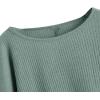 imageSweatyRocks Womens Casual Crewneck Raglan Long Sleeve Ribbed Knit Crop Top Cropped SweaterLight Green