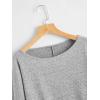 imageSweatyRocks Womens Casual Crewneck Raglan Long Sleeve Ribbed Knit Crop Top Cropped SweaterLight Grey