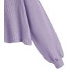 imageSweatyRocks Womens Casual Crewneck Raglan Long Sleeve Ribbed Knit Crop Top Cropped SweaterLilac Purple