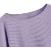 imageSweatyRocks Womens Casual Crewneck Raglan Long Sleeve Ribbed Knit Crop Top Cropped SweaterLilac Purple