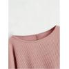 imageSweatyRocks Womens Casual Crewneck Raglan Long Sleeve Ribbed Knit Crop Top Cropped SweaterPink