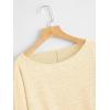 imageSweatyRocks Womens Casual Crewneck Raglan Long Sleeve Ribbed Knit Crop Top Cropped SweaterPlain Beige