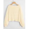 imageSweatyRocks Womens Casual Crewneck Raglan Long Sleeve Ribbed Knit Crop Top Cropped SweaterPlain Beige
