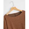 imageSweatyRocks Womens Casual Crewneck Raglan Long Sleeve Ribbed Knit Crop Top Cropped SweaterPlain Brown