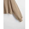 imageSweatyRocks Womens Casual Crewneck Raglan Long Sleeve Ribbed Knit Crop Top Cropped SweaterPlain Khaki